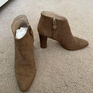 Manolo Blahnik Suede Ankle Boots (Camel/Beige, size 38.5 IT)
